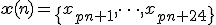 \mathbf{x}(n)=\{x_{pn+1},\dots,x_{pn+24}\}